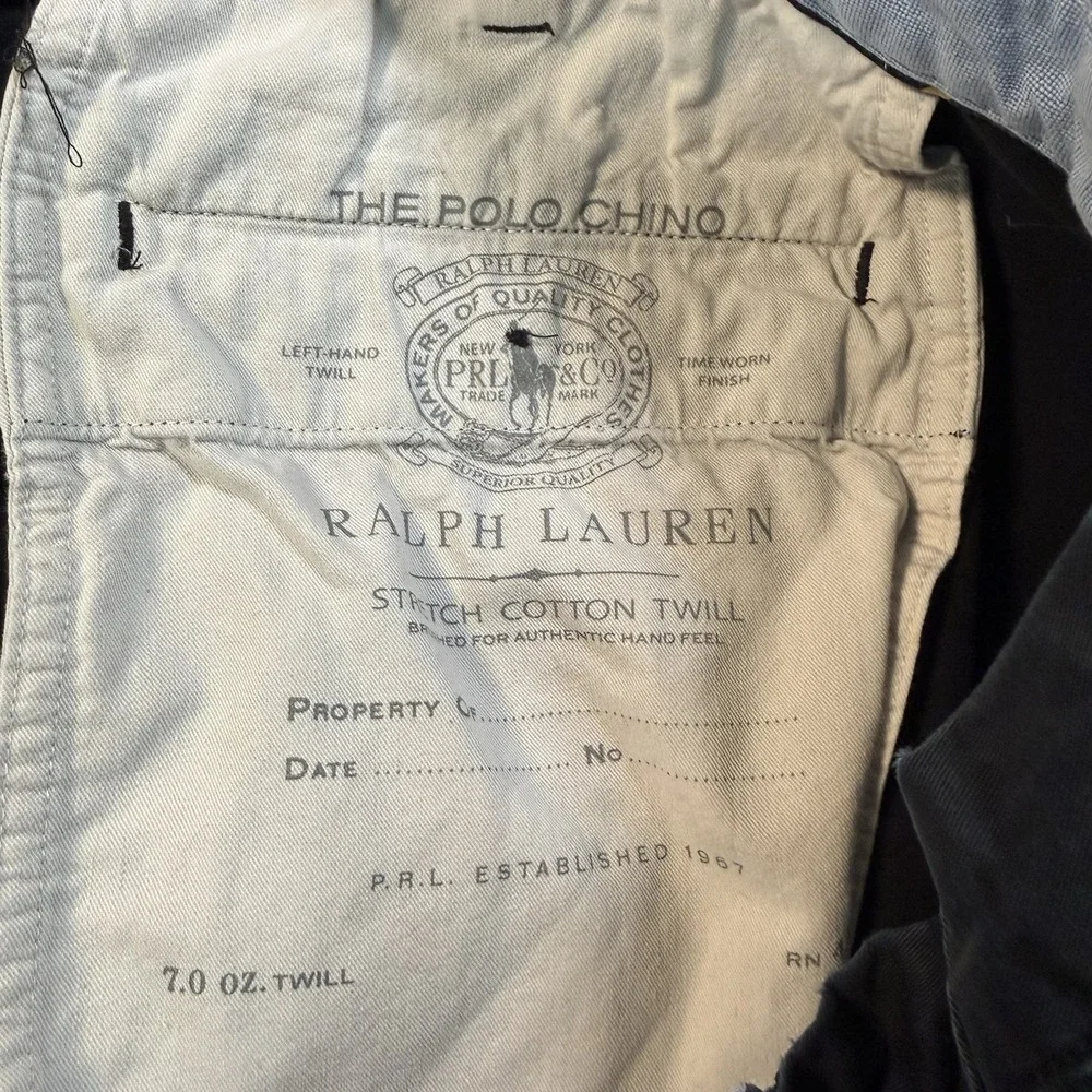 Polo Ralph Lauren Chino Pants Mens 40x36 Black Stretch Straight Fit Casual Pony